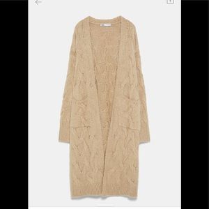 Zara Chunky Knit Long Cardigan Size M